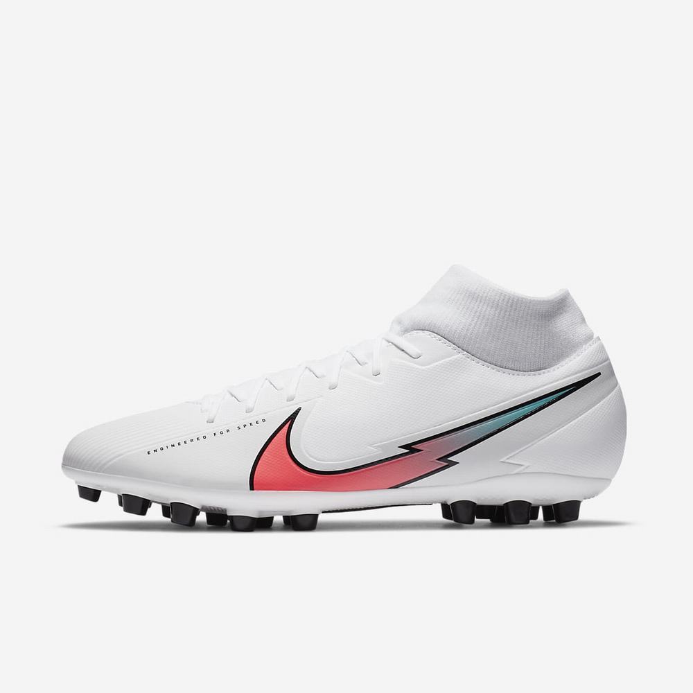 Crampon De Foot Nike Mercurial Superfly 7 Academy AG Blanche 0926-813 White/Photon Dust/Hyper Jade/Flash Crimson Femme | UNL-16971315